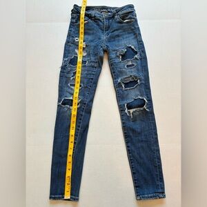 American Eagle Blue Skinny Distressed Jeans